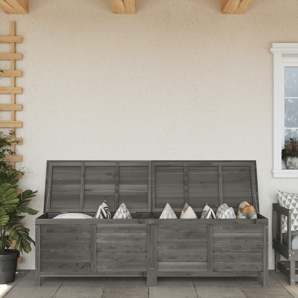vidaXL Ladă depozitare grădină antracit 198,5x50x56,5 cm lemn brad vidaXL Ladă depozitare grădină antracit 198,5x50x56,5 cm lemn brad