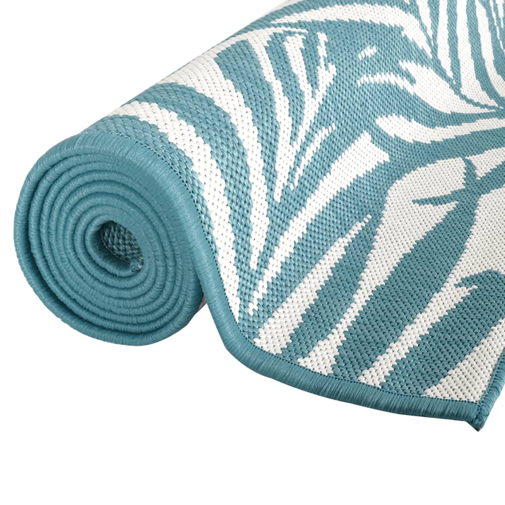 vidaXL Covor de exterior, acvamarin/alb, 80x150 cm, design reversibil vidaXL Covor de exterior, acvamarin/alb, 80x150 cm, design reversibil