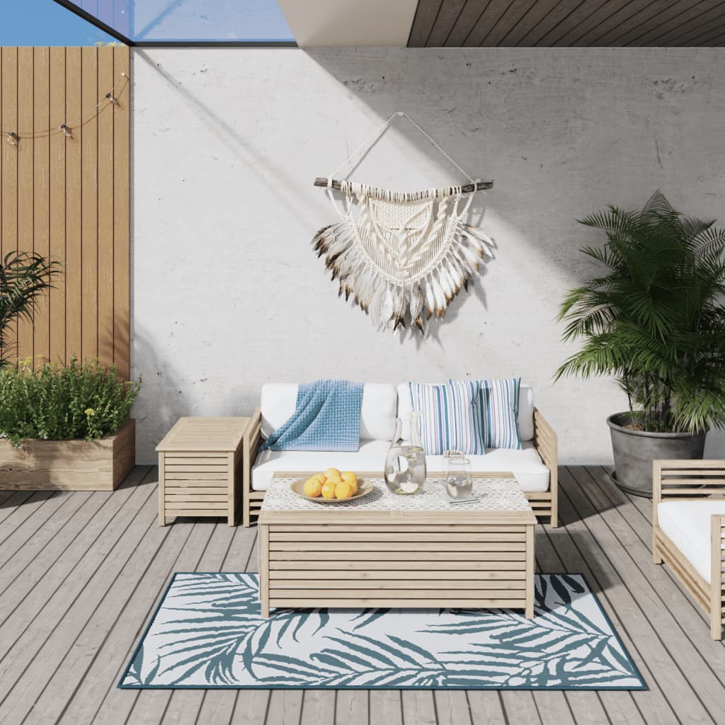 vidaXL Covor de exterior, acvamarin/alb, 80x150 cm, design reversibil vidaXL Covor de exterior, acvamarin/alb, 80x150 cm, design reversibil