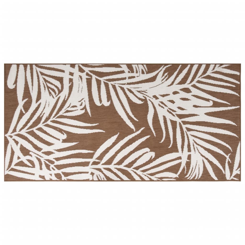 vidaXL Covor de exterior, maro și alb, 80x150 cm, design reversibil vidaXL Covor de exterior, maro și alb, 80x150 cm, design reversibil
