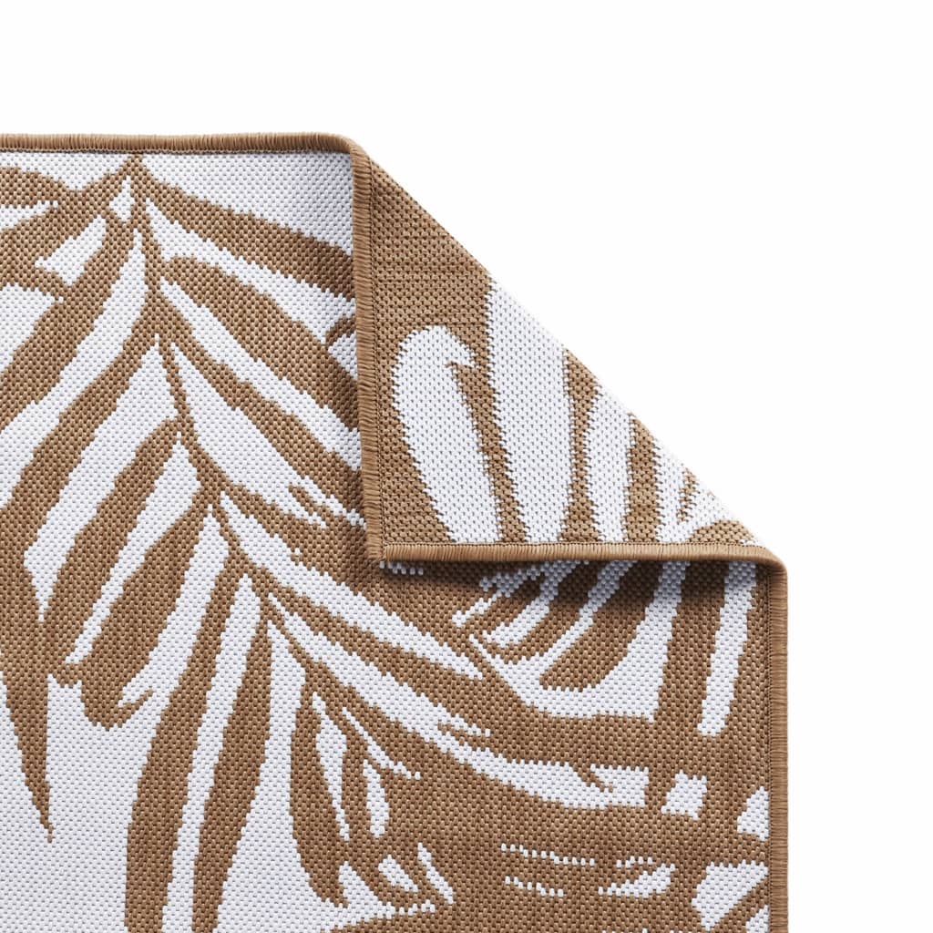 vidaXL Covor de exterior, maro și alb, 80x150 cm, design reversibil vidaXL Covor de exterior, maro și alb, 80x150 cm, design reversibil