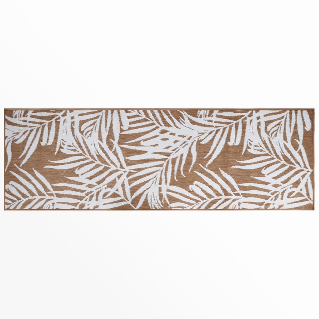 vidaXL Covor de exterior, maro și alb, 80x250 cm, design reversibil vidaXL Covor de exterior, maro și alb, 80x250 cm, design reversibil