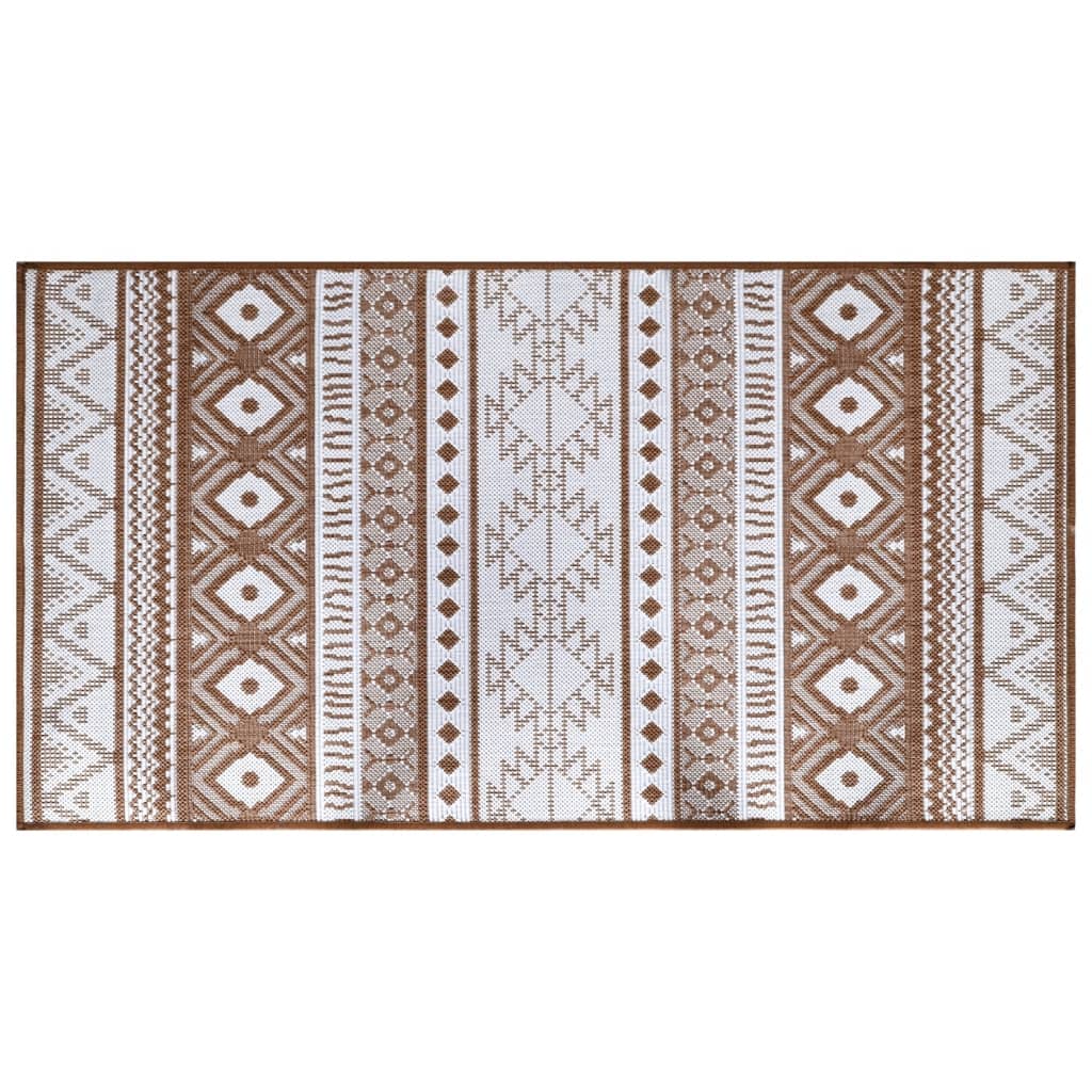 vidaXL Covor de exterior, maro și alb, 80x150 cm, design reversibil vidaXL Covor de exterior, maro și alb, 80x150 cm, design reversibil