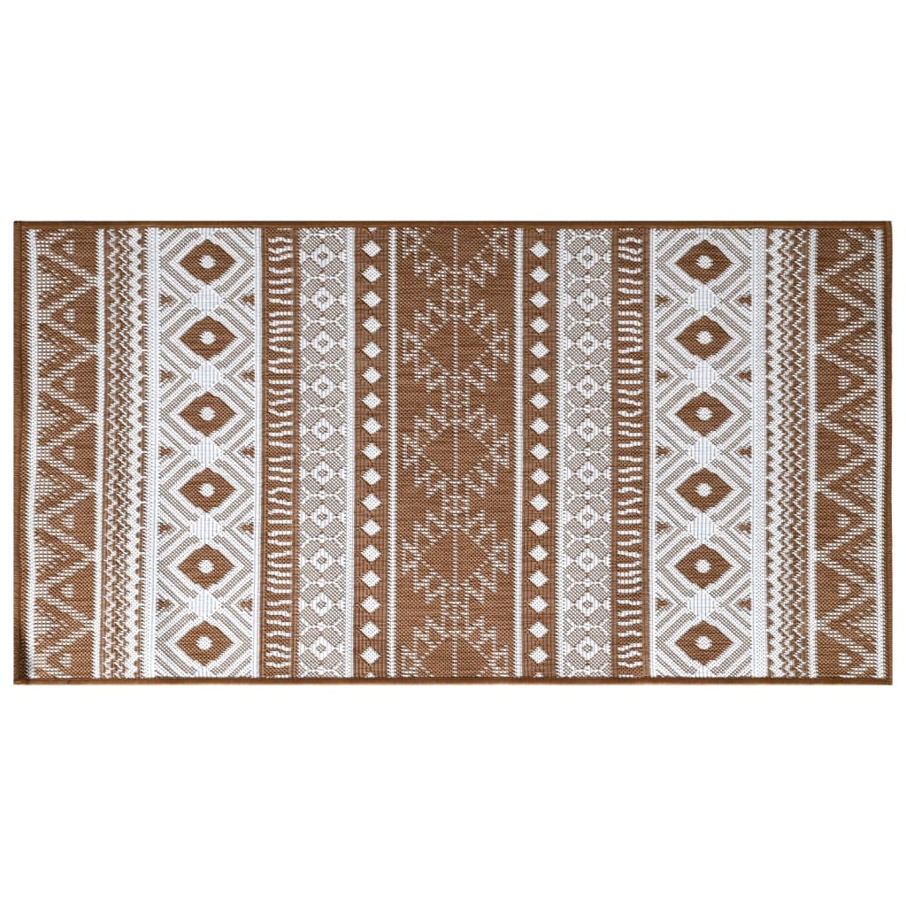 vidaXL Covor de exterior, maro și alb, 80x150 cm, design reversibil vidaXL Covor de exterior, maro și alb, 80x150 cm, design reversibil