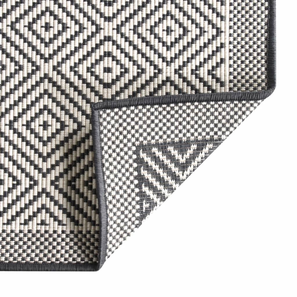 vidaXL Covor de exterior, gri și alb, 80x150 cm, design reversibil vidaXL Covor de exterior, gri și alb, 80x150 cm, design reversibil
