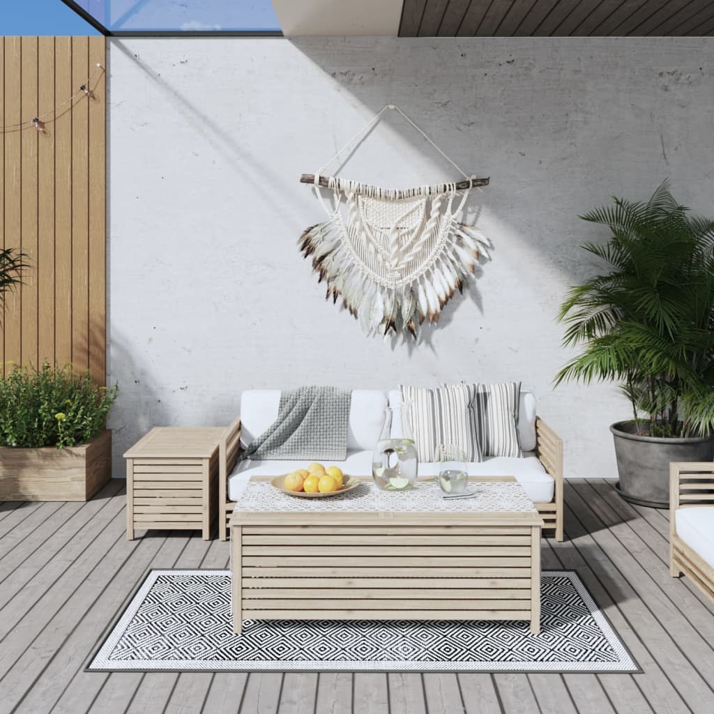 vidaXL Covor de exterior, gri și alb, 80x150 cm, design reversibil vidaXL Covor de exterior, gri și alb, 80x150 cm, design reversibil