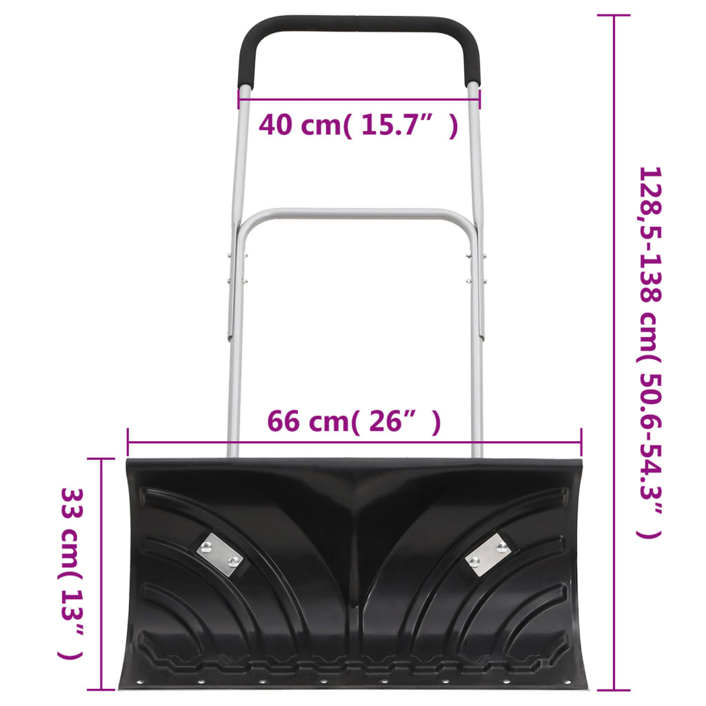 vidaXL Lopată de zăpadă cu mâner extensibil negru 66 cm lamă din oțel vidaXL Lopată de zăpadă cu mâner extensibil negru 66 cm lamă din oțel