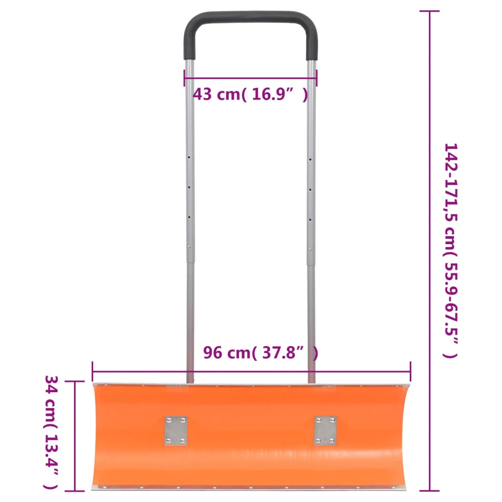 vidaXL Lopată de zăpadă mâner extensibil portocaliu 96cm lamă din oțel vidaXL Lopată de zăpadă mâner extensibil portocaliu 96cm lamă din oțel