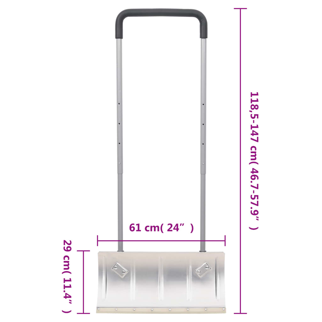 vidaXL Lopată de zăpadă mâner extensibil argintiu 61 cm lamă din oțel vidaXL Lopată de zăpadă mâner extensibil argintiu 61 cm lamă din oțel