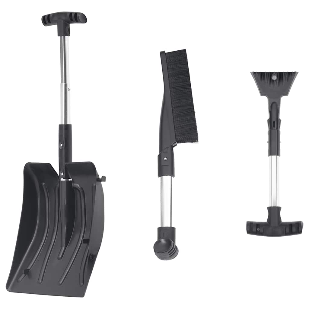 vidaXL Kit de lopată pentru zăpadă 3 în 1, negru, aluminiu vidaXL Kit de lopată pentru zăpadă 3 în 1, negru, aluminiu