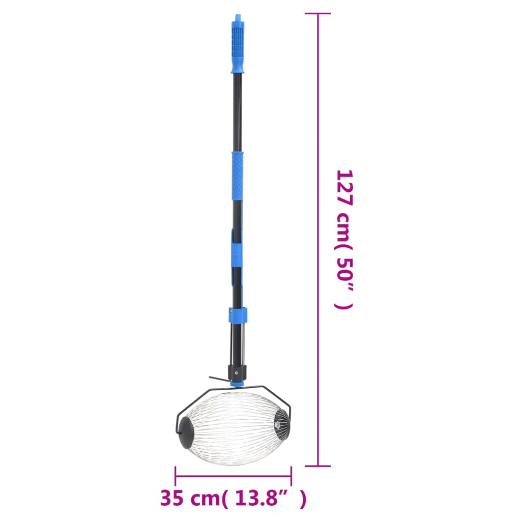 vidaXL Dispozitiv de colectare nuci, albastru, 127 cm, oțel vidaXL Dispozitiv de colectare nuci, albastru, 127 cm, oțel