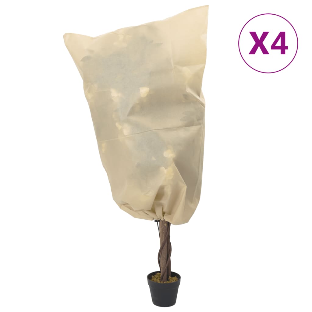 vidaXL Huse de fleece pentru plante cu șnur 4 buc 70 g/m² 0,8x1 m vidaXL Huse de fleece pentru plante cu șnur 4 buc 70 g/m² 0,8x1 m