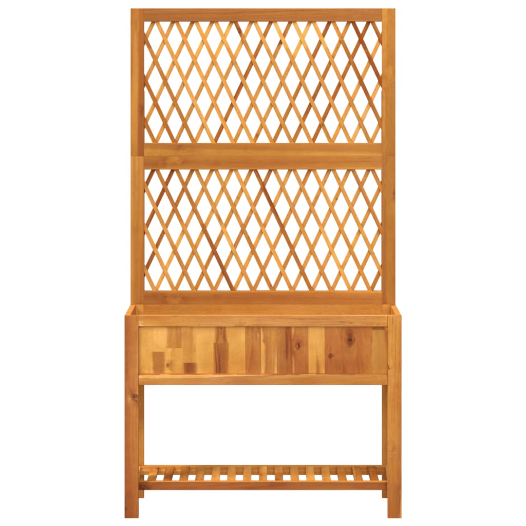vidaXL Jardinieră cu spalier/poliță, 100x32x185 cm, lemn masiv acacia