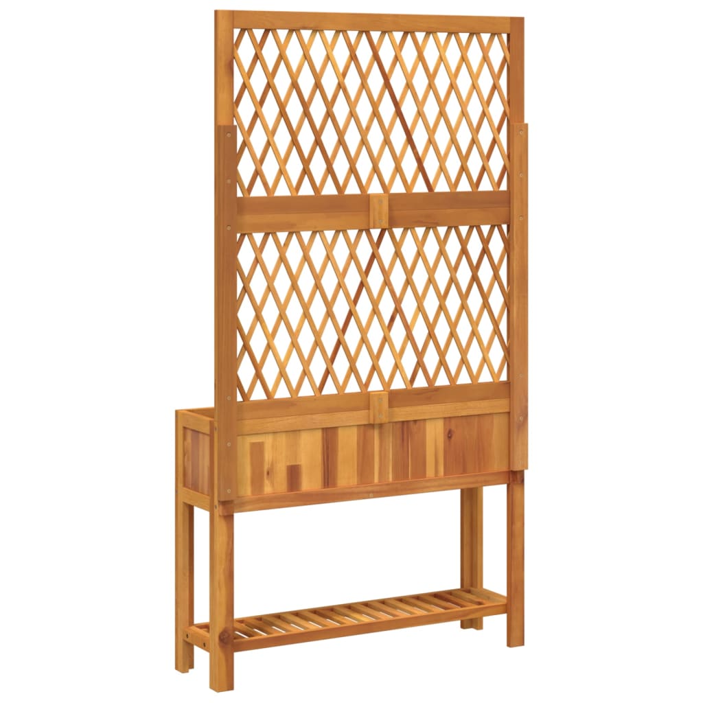 vidaXL Jardinieră cu spalier/poliță, 100x32x185 cm, lemn masiv acacia