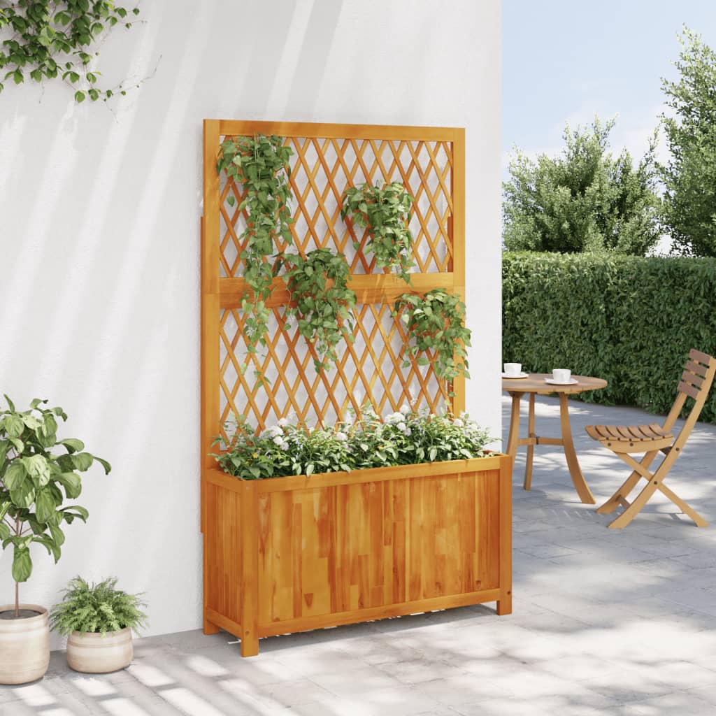 vidaXL Jardinieră cu spalier, 100x32x165 cm, lemn masiv acacia vidaXL Jardinieră cu spalier, 100x32x165 cm, lemn masiv acacia