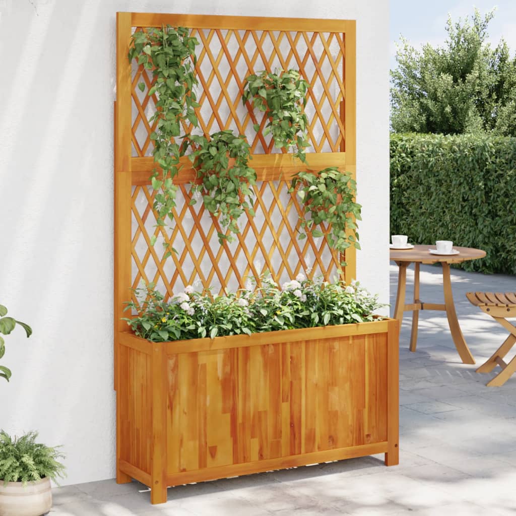 vidaXL Jardinieră cu spalier, 100x32x165 cm, lemn masiv acacia vidaXL Jardinieră cu spalier, 100x32x165 cm, lemn masiv acacia