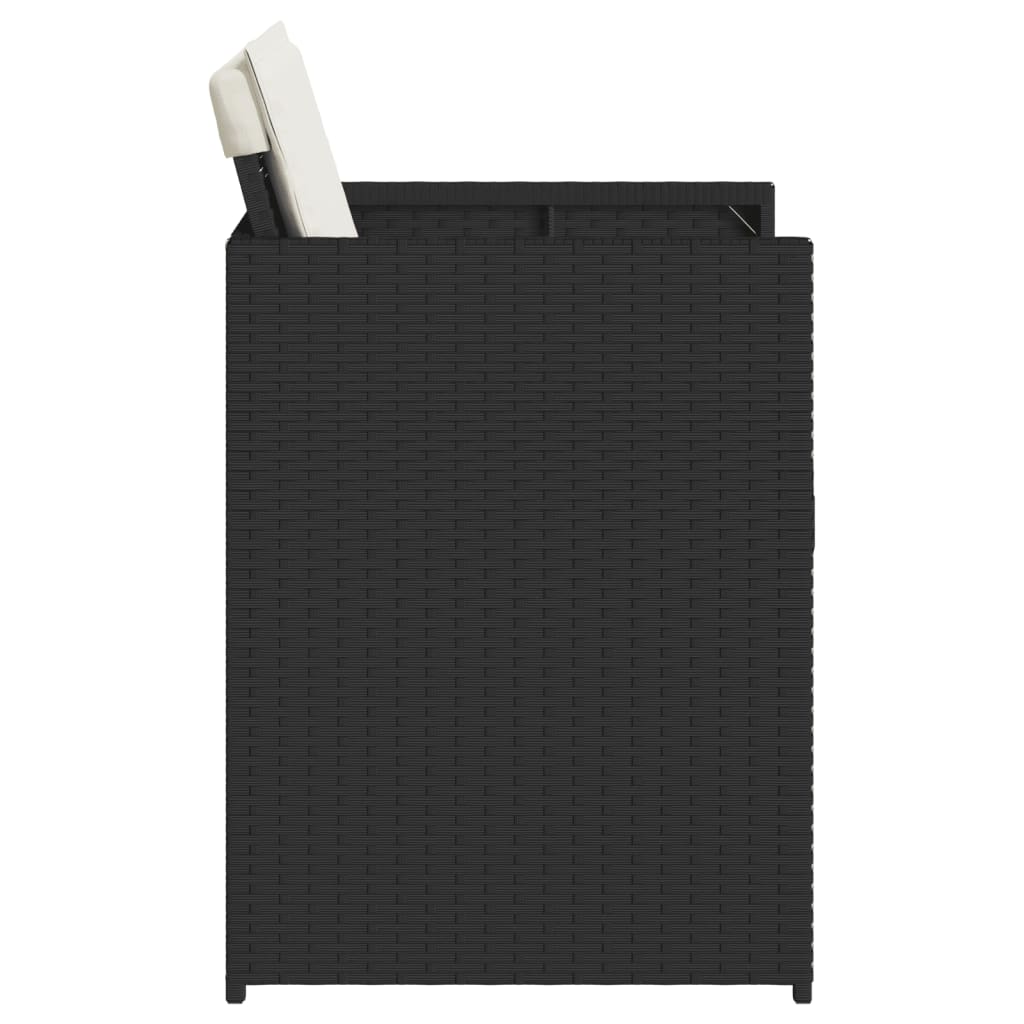 vidaXL Scaune de grădină cu perne, 4 buc., negru, poliratan