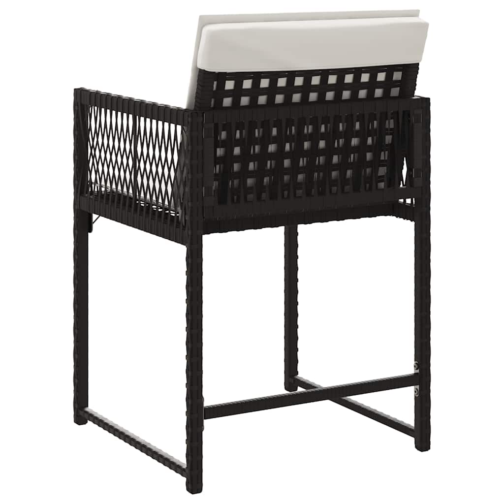 vidaXL Scaune de grădină cu perne, 4 buc., negru, poliratan