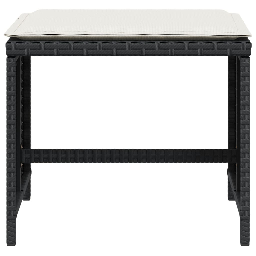 vidaXL Scaune de grădină cu perne, 4 buc. negru 41x41x36 cm poliratan vidaXL Scaune de grădină cu perne, 4 buc. negru 41x41x36 cm poliratan