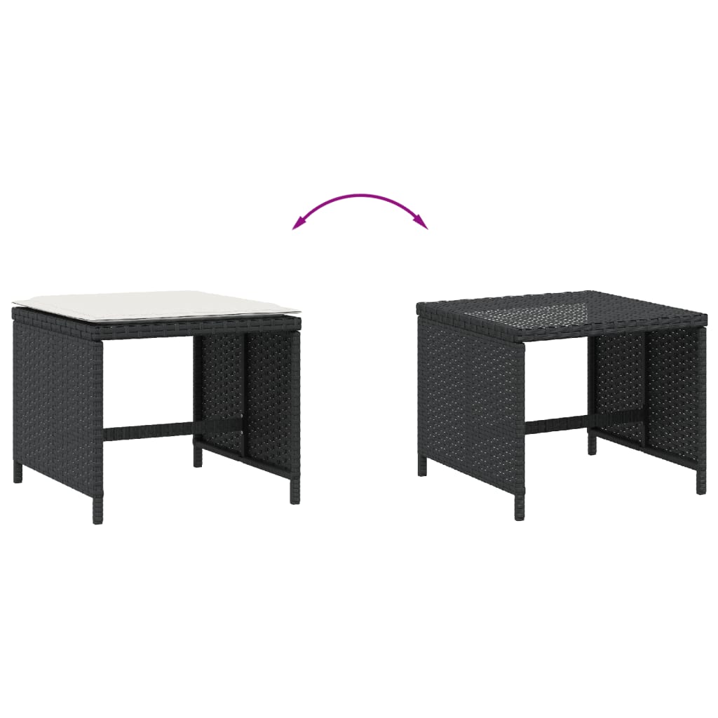 vidaXL Scaune de grădină cu perne, 4 buc. negru 41x41x36 cm poliratan vidaXL Scaune de grădină cu perne, 4 buc. negru 41x41x36 cm poliratan