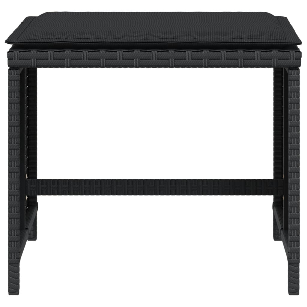 vidaXL Scaune de grădină cu perne, 4 buc. negru 41x41x36 cm poliratan vidaXL Scaune de grădină cu perne, 4 buc. negru 41x41x36 cm poliratan