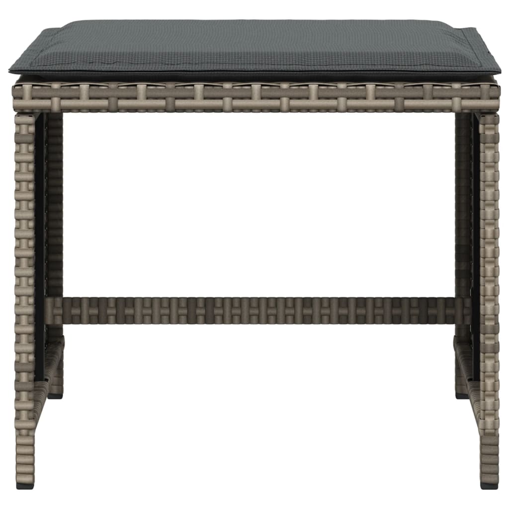vidaXL Scaune de grădină cu perne, 4 buc. gri 41x41x36 cm poliratan vidaXL Scaune de grădină cu perne, 4 buc. gri 41x41x36 cm poliratan