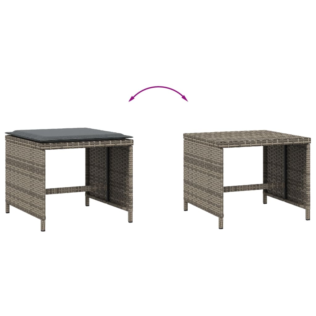 vidaXL Scaune de grădină cu perne, 4 buc. gri 41x41x36 cm poliratan vidaXL Scaune de grădină cu perne, 4 buc. gri 41x41x36 cm poliratan