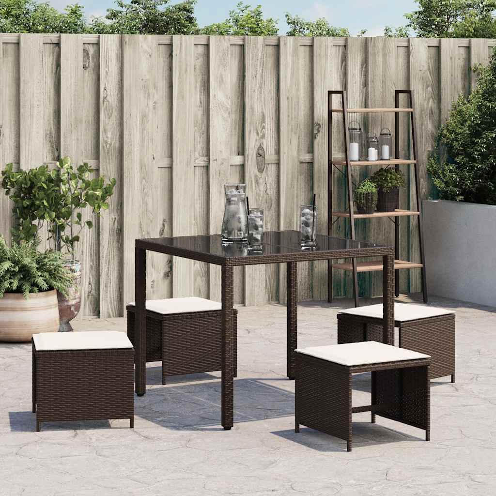 vidaXL Scaune de grădină cu perne, 4 buc., maro 41x41x36 cm poliratan vidaXL Scaune de grădină cu perne, 4 buc., maro 41x41x36 cm poliratan