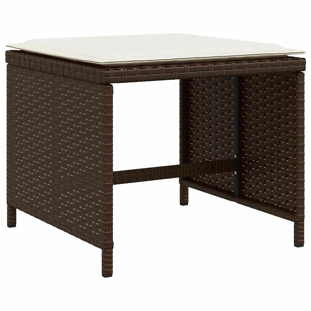 vidaXL Scaune de grădină cu perne, 4 buc., maro 41x41x36 cm poliratan vidaXL Scaune de grădină cu perne, 4 buc., maro 41x41x36 cm poliratan