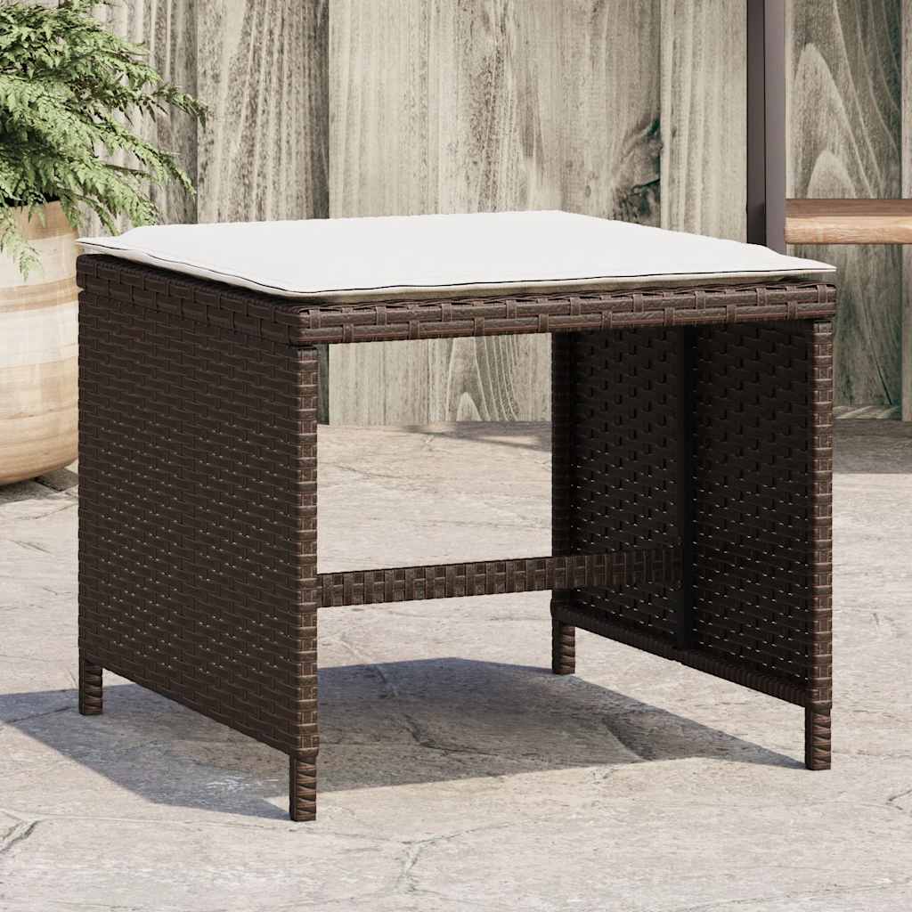 vidaXL Scaune de grădină cu perne, 4 buc., maro 41x41x36 cm poliratan vidaXL Scaune de grădină cu perne, 4 buc., maro 41x41x36 cm poliratan