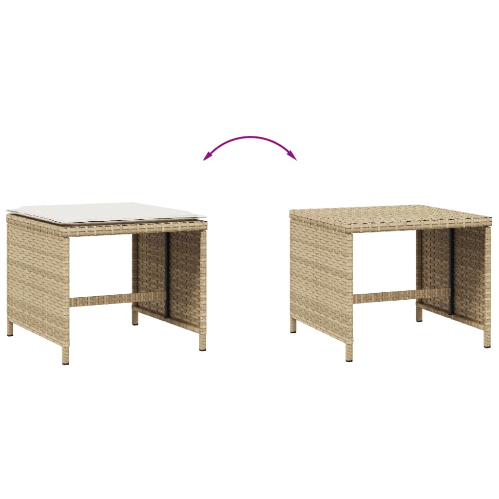 vidaXL Scaune de grădină cu perne, 4 buc., bej, 41x41x36 cm, poliratan vidaXL Scaune de grădină cu perne, 4 buc., bej, 41x41x36 cm, poliratan