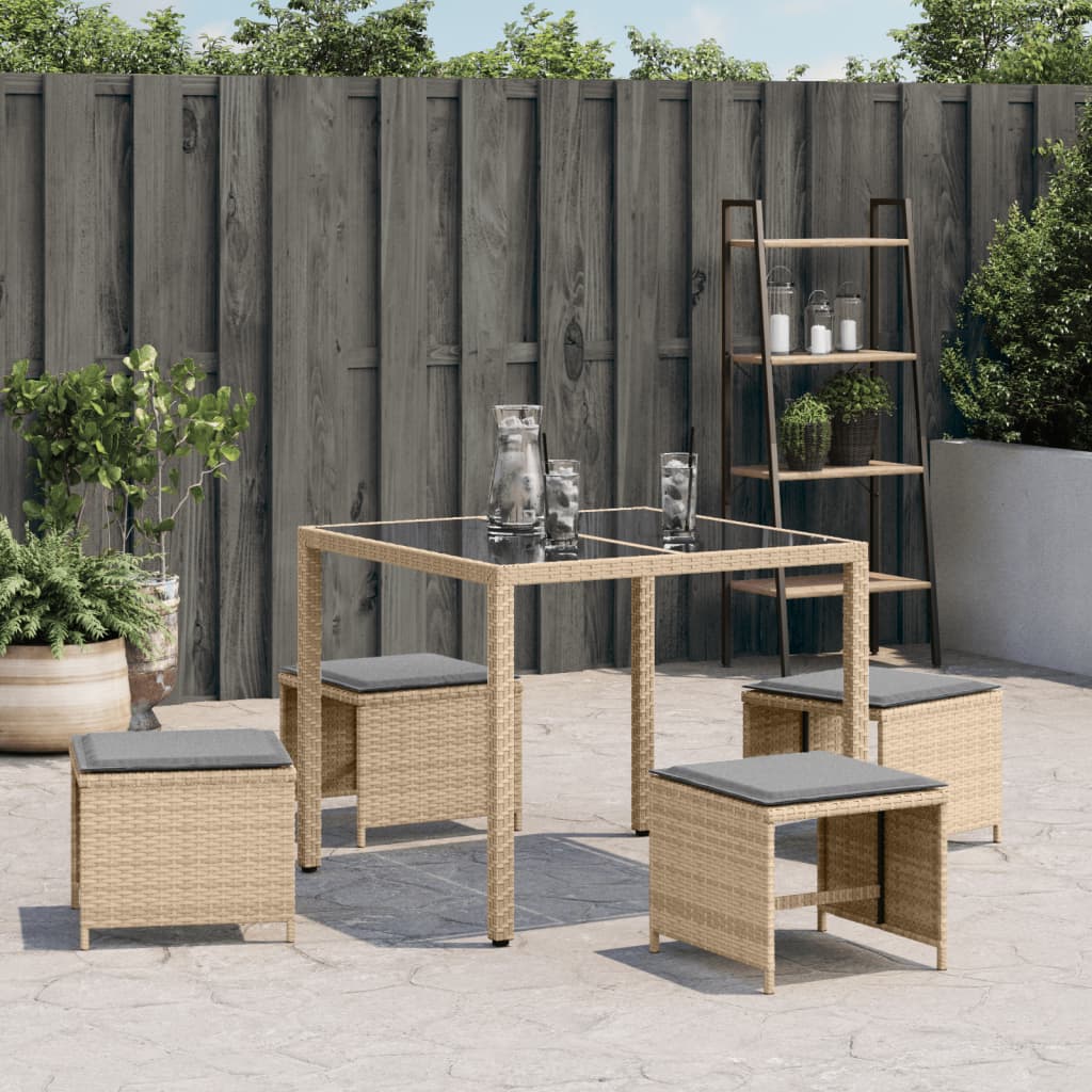 vidaXL Scaune de grădină cu perne 4 buc. mix bej 41x41x36 cm poliratan vidaXL Scaune de grădină cu perne 4 buc. mix bej 41x41x36 cm poliratan