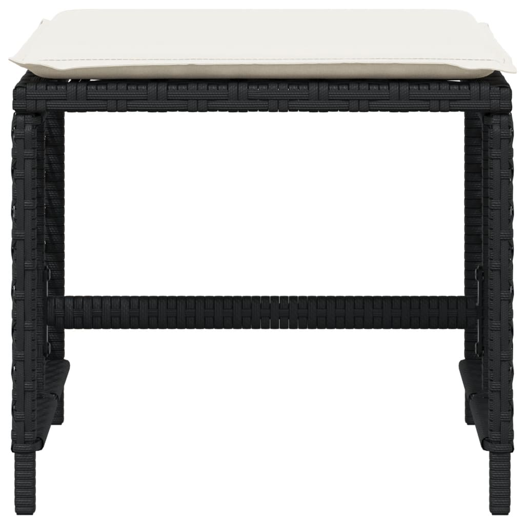 vidaXL Scaune de grădină cu perne, 4 buc. negru 41x41x36 cm poliratan vidaXL Scaune de grădină cu perne, 4 buc. negru 41x41x36 cm poliratan