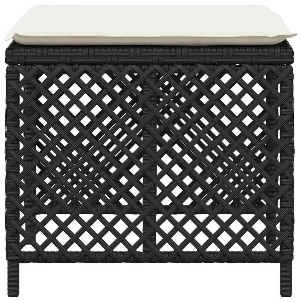vidaXL Scaune de grădină cu perne, 4 buc. negru 41x41x36 cm poliratan vidaXL Scaune de grădină cu perne, 4 buc. negru 41x41x36 cm poliratan
