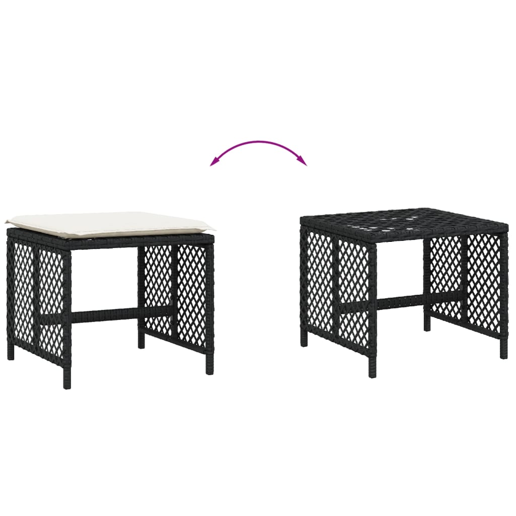 vidaXL Scaune de grădină cu perne, 4 buc. negru 41x41x36 cm poliratan vidaXL Scaune de grădină cu perne, 4 buc. negru 41x41x36 cm poliratan