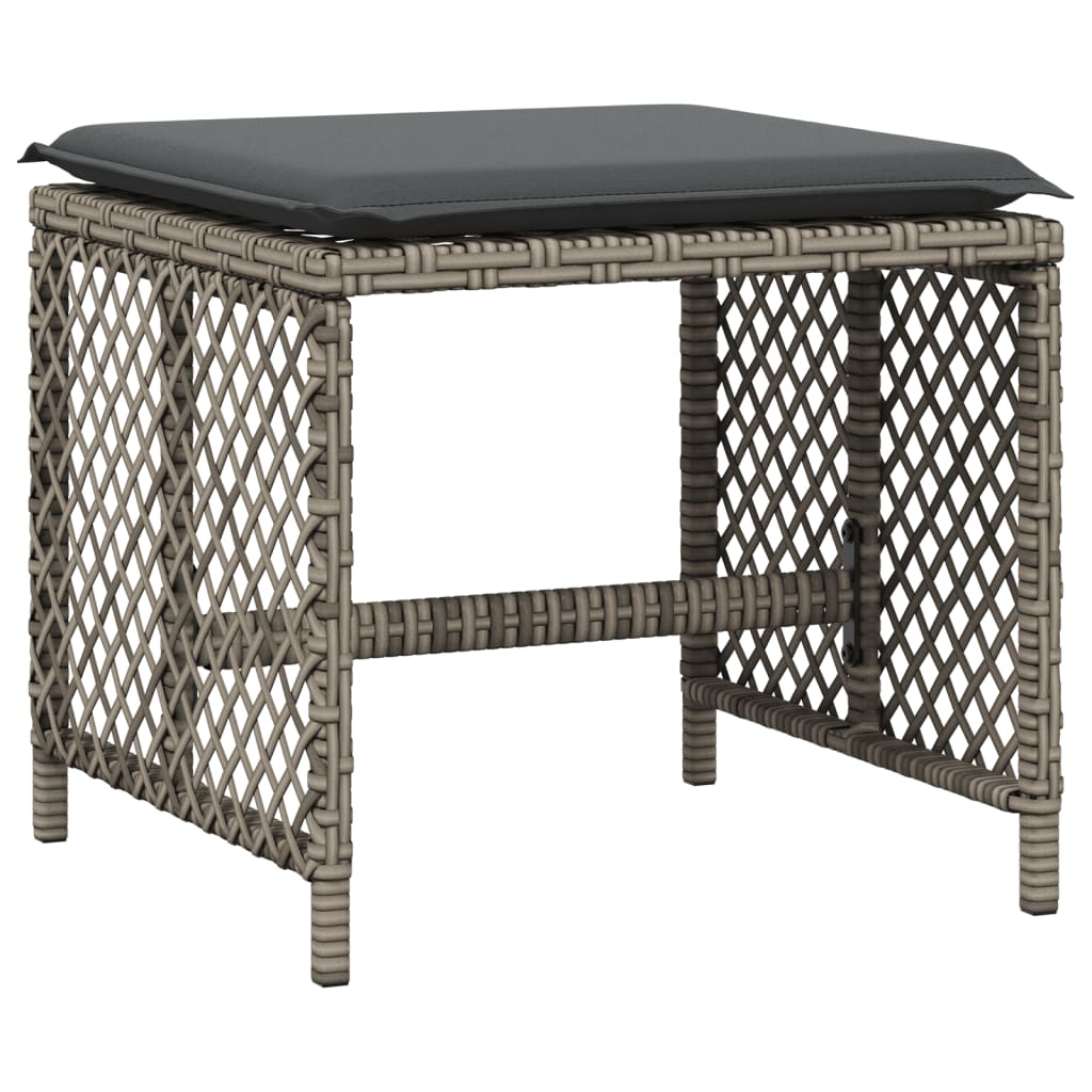vidaXL Scaune de grădină cu perne, 4 buc. gri 41x41x36 cm poliratan vidaXL Scaune de grădină cu perne, 4 buc. gri 41x41x36 cm poliratan