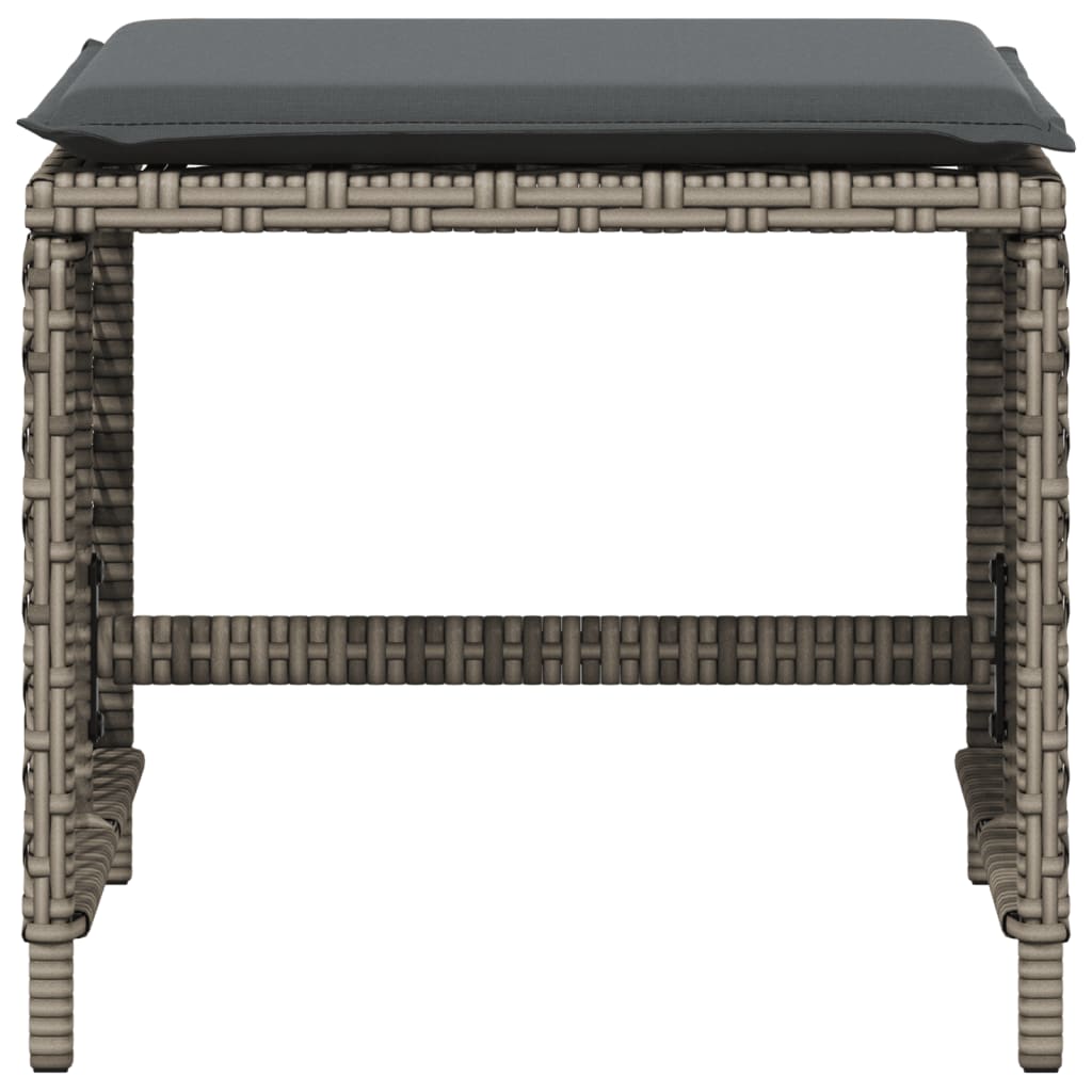 vidaXL Scaune de grădină cu perne, 4 buc. gri 41x41x36 cm poliratan vidaXL Scaune de grădină cu perne, 4 buc. gri 41x41x36 cm poliratan