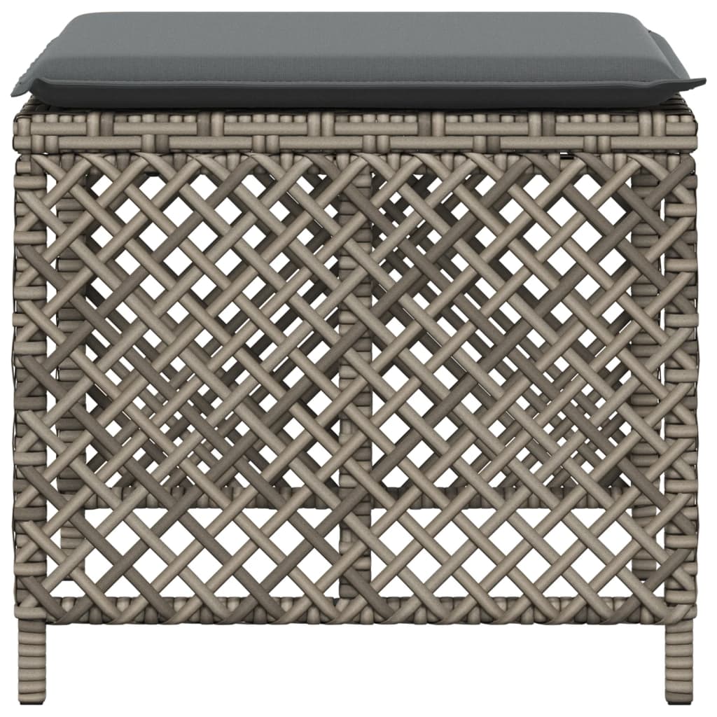 vidaXL Scaune de grădină cu perne, 4 buc. gri 41x41x36 cm poliratan vidaXL Scaune de grădină cu perne, 4 buc. gri 41x41x36 cm poliratan
