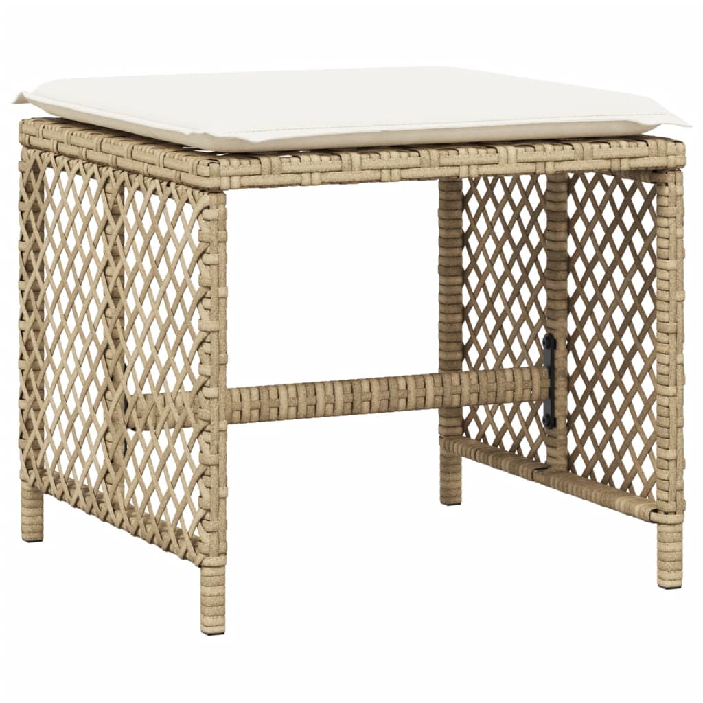 vidaXL Scaune de grădină cu perne, 4 buc., bej, 41x41x36 cm, poliratan vidaXL Scaune de grădină cu perne, 4 buc., bej, 41x41x36 cm, poliratan