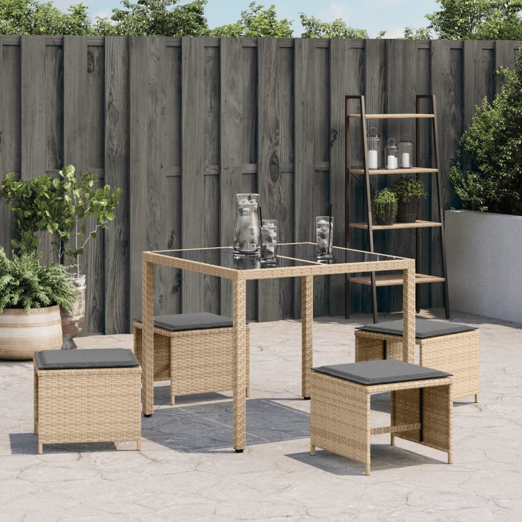vidaXL Scaune de grădină cu perne 4 buc. mix bej 41x41x36 cm poliratan vidaXL Scaune de grădină cu perne 4 buc. mix bej 41x41x36 cm poliratan