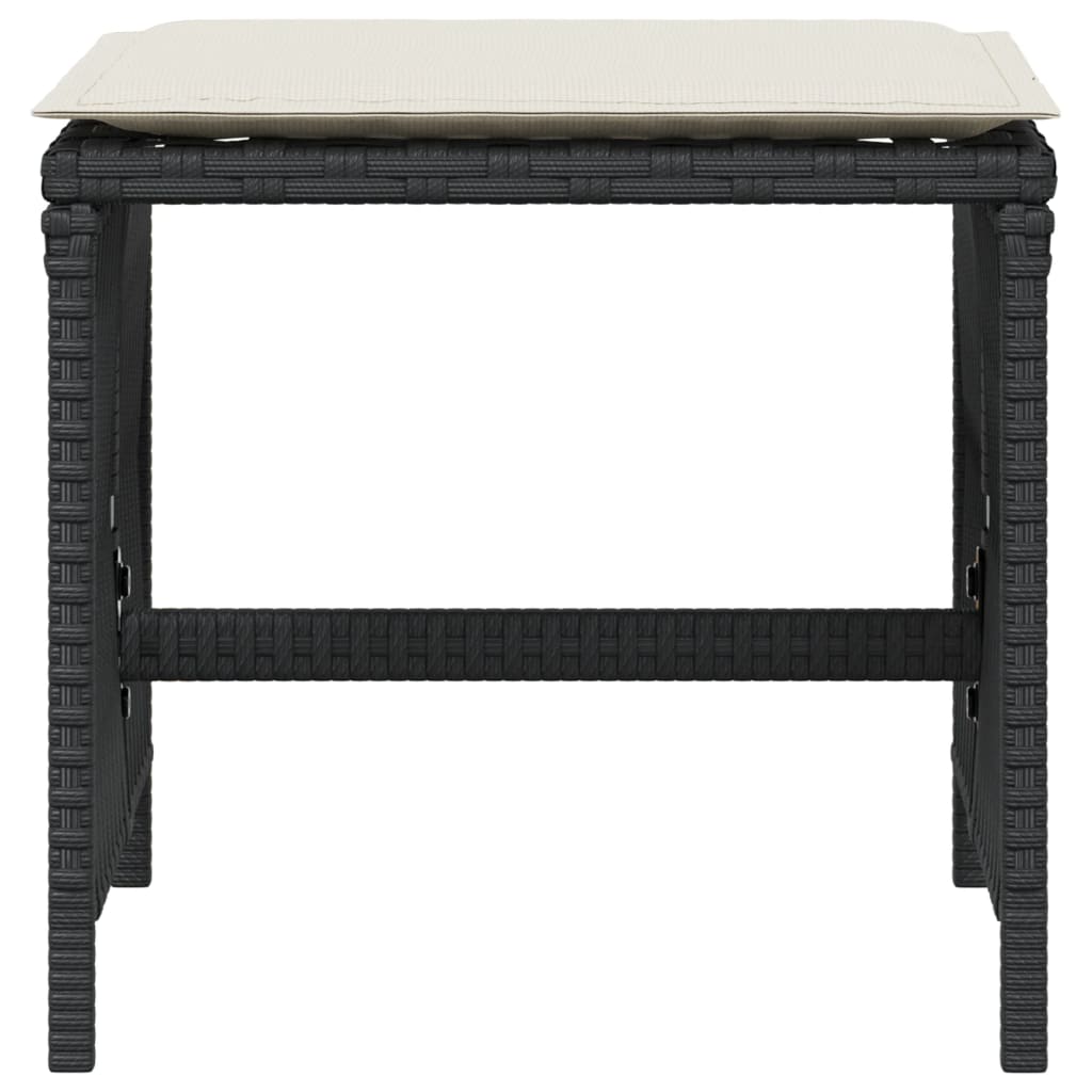 vidaXL Scaune de grădină cu perne, 4 buc. negru 41x41x36 cm poliratan vidaXL Scaune de grădină cu perne, 4 buc. negru 41x41x36 cm poliratan