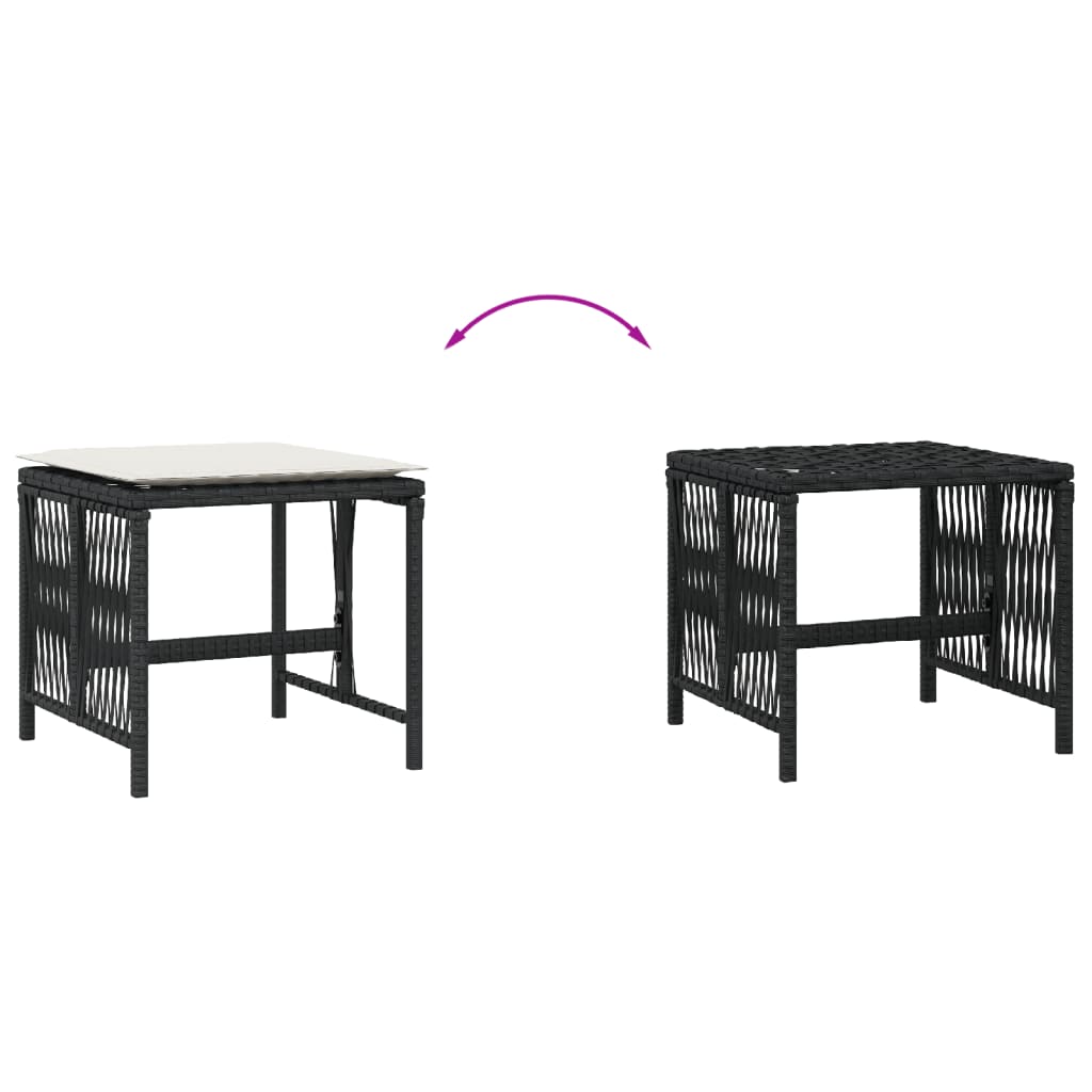 vidaXL Scaune de grădină cu perne, 4 buc. negru 41x41x36 cm poliratan vidaXL Scaune de grădină cu perne, 4 buc. negru 41x41x36 cm poliratan