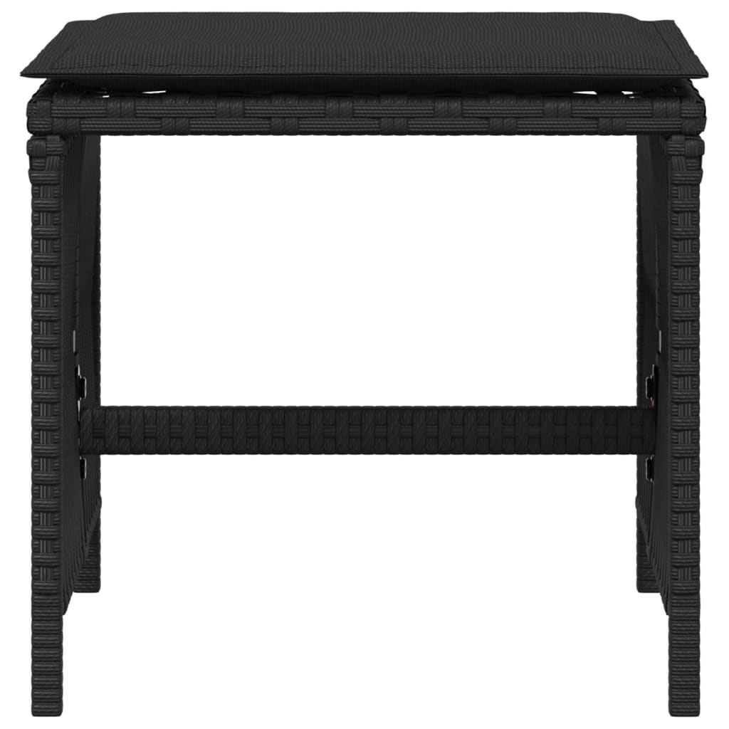 vidaXL Scaune de grădină cu perne, 4 buc. negru 41x41x36 cm poliratan vidaXL Scaune de grădină cu perne, 4 buc. negru 41x41x36 cm poliratan