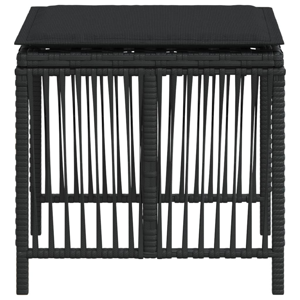 vidaXL Scaune de grădină cu perne, 4 buc. negru 41x41x36 cm poliratan vidaXL Scaune de grădină cu perne, 4 buc. negru 41x41x36 cm poliratan