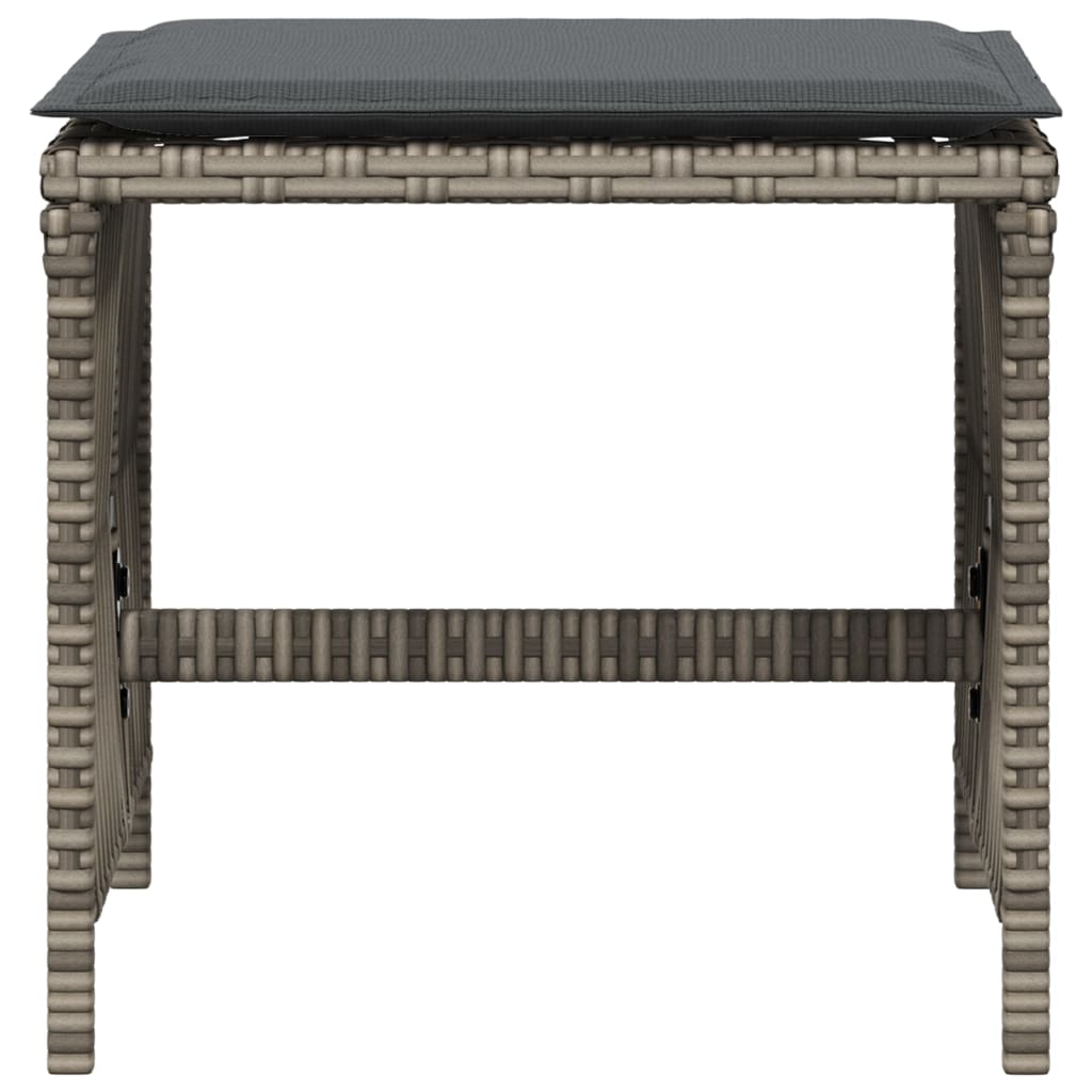 vidaXL Scaune de grădină cu perne, 4 buc. gri 41x41x36 cm poliratan vidaXL Scaune de grădină cu perne, 4 buc. gri 41x41x36 cm poliratan