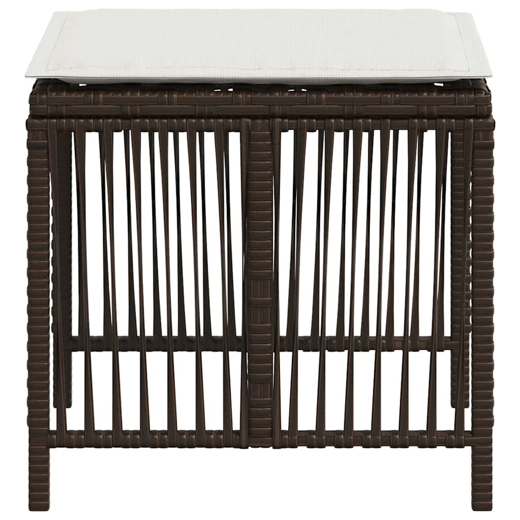 vidaXL Scaune de grădină cu perne, 4 buc., maro 41x41x36 cm poliratan vidaXL Scaune de grădină cu perne, 4 buc., maro 41x41x36 cm poliratan