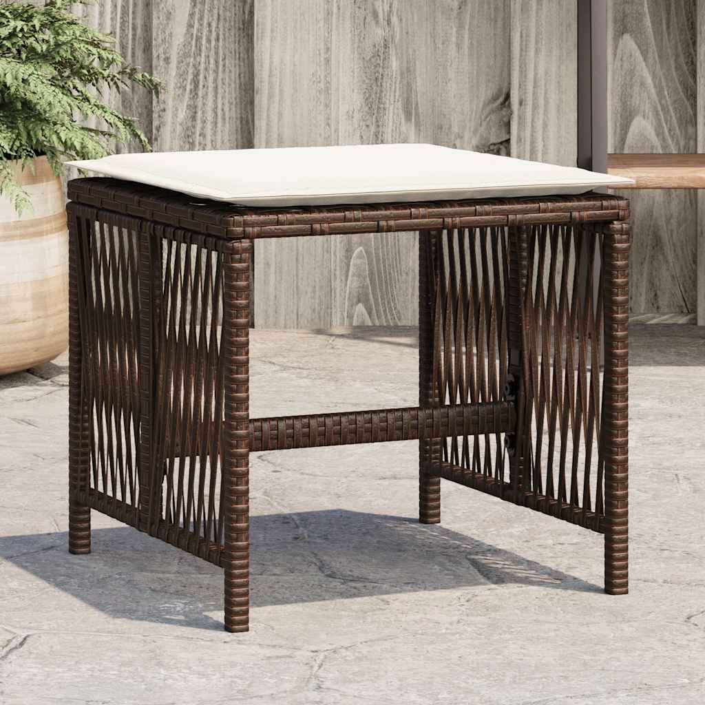 vidaXL Scaune de grădină cu perne, 4 buc., maro 41x41x36 cm poliratan vidaXL Scaune de grădină cu perne, 4 buc., maro 41x41x36 cm poliratan