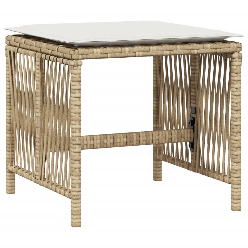 vidaXL Scaune de grădină cu perne, 4 buc., bej, 41x41x36 cm, poliratan vidaXL Scaune de grădină cu perne, 4 buc., bej, 41x41x36 cm, poliratan