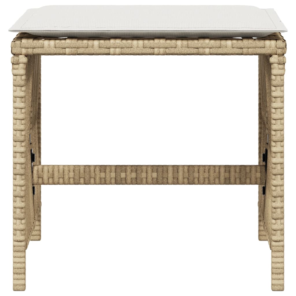 vidaXL Scaune de grădină cu perne, 4 buc., bej, 41x41x36 cm, poliratan vidaXL Scaune de grădină cu perne, 4 buc., bej, 41x41x36 cm, poliratan