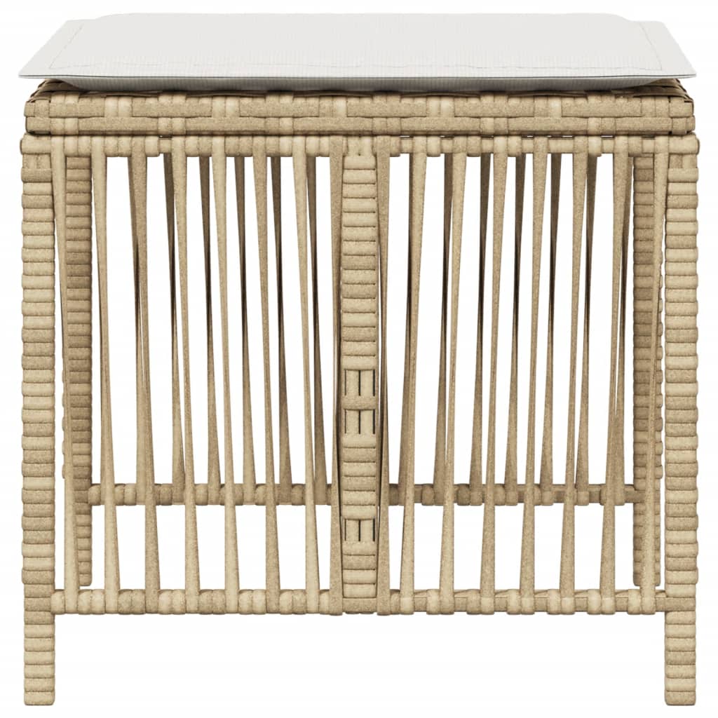 vidaXL Scaune de grădină cu perne, 4 buc., bej, 41x41x36 cm, poliratan vidaXL Scaune de grădină cu perne, 4 buc., bej, 41x41x36 cm, poliratan